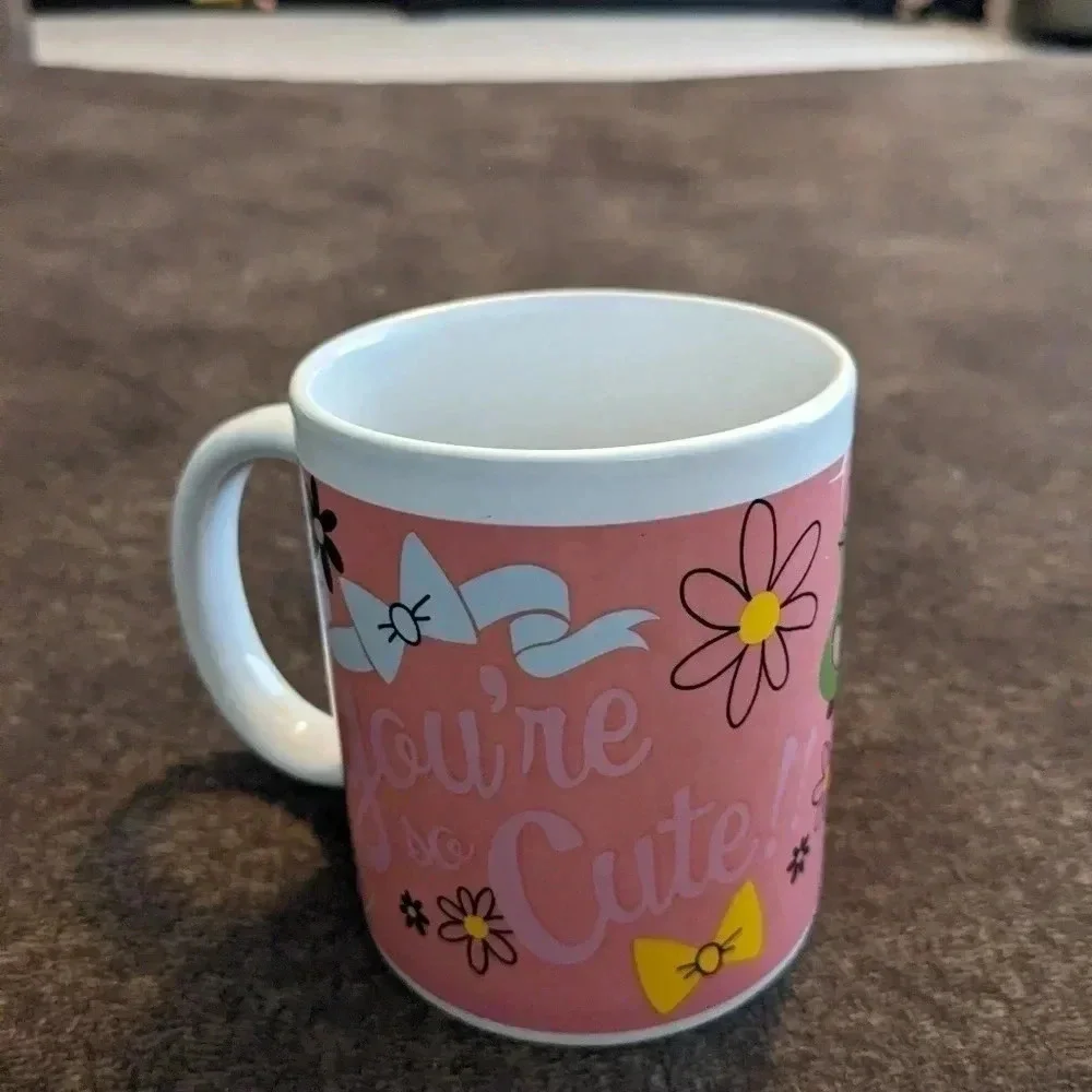Disney Minnie Mouse You're So Cute Mug 12 Oz Love Valentines Bows Flowers Hearts